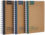 Solimo Notebooks, Spiral-Bound, Kraft Cover, Lightweight, Pleasing Designs (A5, 160 Pages, 100 GSM, Set of 3)