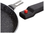 Solimo Aluminium 6 Piece Non-Stick Cookware Set with Detachable Handle| Granite Finish | Induction Base | Pfoa Free | HTR Exterior Coating | Black
