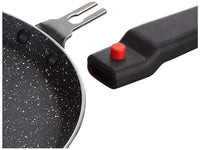 Solimo Aluminium 6 Piece Non-Stick Cookware Set with Detachable Handle| Granite Finish | Induction Base | Pfoa Free | HTR Exterior Coating | Black