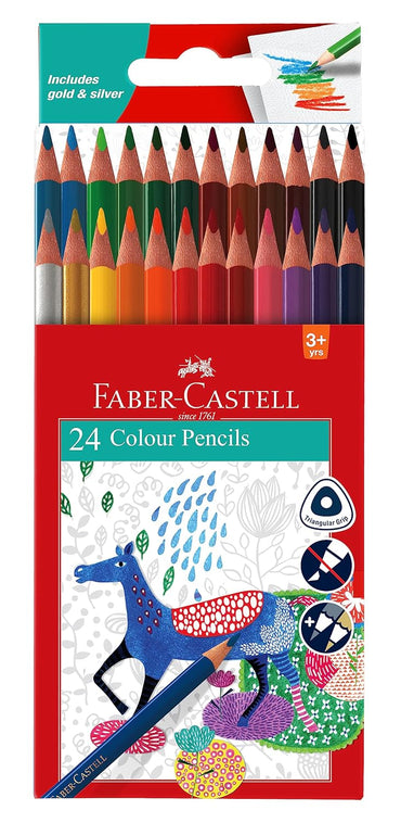 Faber-Castell Triangular Colour Pencils - Pack of 1 (Assorted)