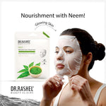 DR.RASHEL Neem Face Sheet Mask With Serum For Women and Men | All Skin Types | Soft and Healthy Skin | Deep Cleansing & Oil Control | Repairing & Nourishment | Soothing And Hydrating | Paraben Free | Pack Of 2 | 20 Grams Each