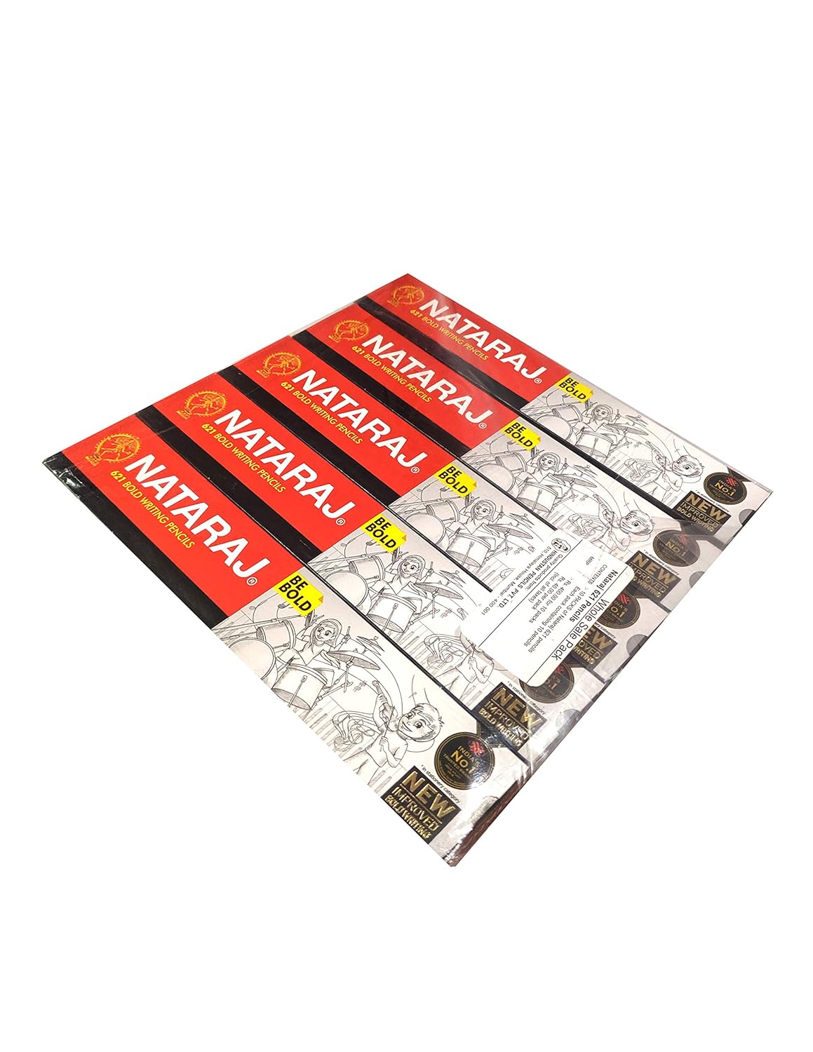 Nataraj 621 Writing Pencil Pack Of - 5 (50 Pencils), Ink black