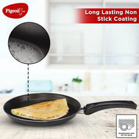 Pigeon Favourite 7 Piece Gift Set Non-Stick Coated Comes with Fry Pan, Kadhai, Lid, Sauce Pan, Spatula, Tadka Pan and a Tawa - Gas Stove Compatible (Black)