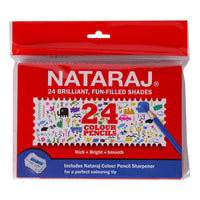 Nataraj Full Size Colour Pencils-24 Shades|Multicolor
