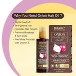 DR.RASHEL Onion Oil - Black Seed Onion Hair Oil With Comb Applicator - Controls Hair Fall - No Mineral Oil, Silicones & Paraben - 100 ml