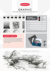 Derwent Graphic Full Set of Graphite Drawing Pencils, Drawing & Writing, Ideal For Sketching, Professional Quality - 34202 (Set of 24, 9B-9H)
