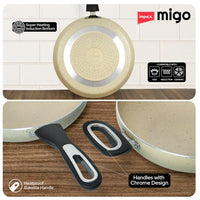 Impex 6 Pcs Nonstick Granite Cookware Set | 3 mm Thickness | Induction Bottom Cookware Set, Nonstick Cookware Set of Frypan, Kadai Pan, Tawa Pan, Tadka Pan and Milk Pan | 1 Year Warranty