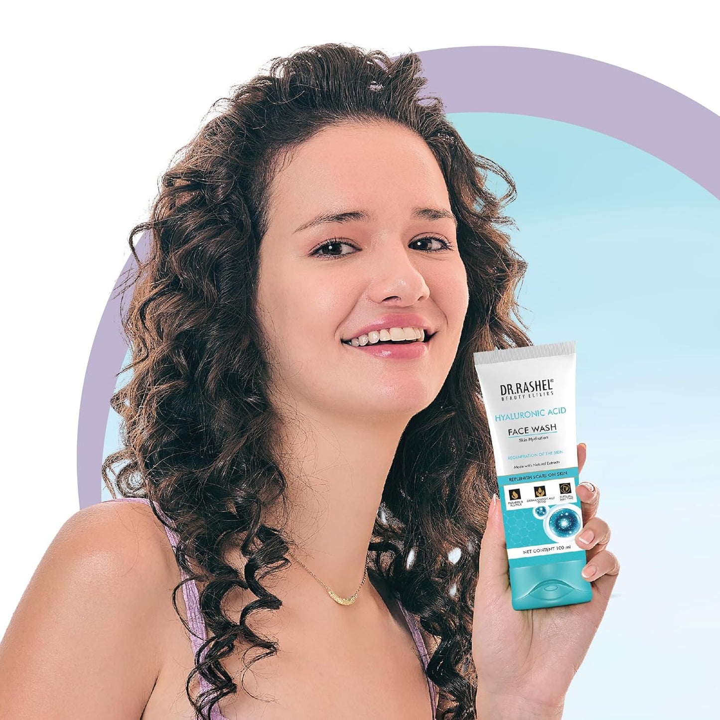 DR.RASHEL Hyaluronic Acid Face Wash For Men & Women Concentrate for Deep Cleansing & Clove Purifying Face Wash With Natural Ingredients Suitable For All Skin Oily to Normal - 100 ML