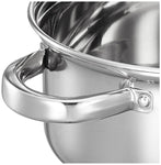 Solimo Set of 3 Stainless Steel Casseroles | Glass Lid | Flat Bottom | Dishwasher-Safe | 16 cm, 18 cm, 20 cm, 2.3 Liter, 3 Liter, 1.7 Liter