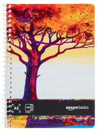 Metal Spiral Notebooks A5 Size 160 Sheet | High Bright Paper | Blank Pages | Thick Black Covers | Pack of 3 (Assorted Colours)