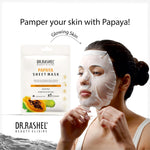 DR.RASHEL Papaya Face Sheet Mask With Serum For Women and Men | All Skin Types | Soft and Healthy Skin | Deep Cleansing & Oil Control | Repairing & Nourishment | Soothing And Hydrating | Paraben Free | Pack Of 2 | 20 Grams Each