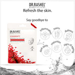 DR.RASHEL Pomegranate Face Sheet Mask With Serum For Women and Men | All Skin Types | Soft and Healthy Skin | Deep Cleansing & Oil Control | Repairing & Nourishment | Soothing And Hydrating | Paraben Free | Pack Of 2 | 20 Grams Each