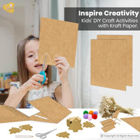 Lakeer 300 GSM A3 Kraft/Craft Paper Craft Liner Sheet for DIY Craft (Brown Color) Phato Sheet - Pack of 10