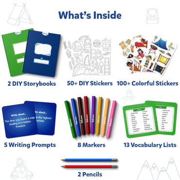 Skillmatics Storybook Adventure Art Kit - Write & Create Storybooks, Creative Activity, DIY Kit, 150+ Stickers, Gifts for Kids Ages 5, 6, 7, 8, 9, 10 - Multicolor
