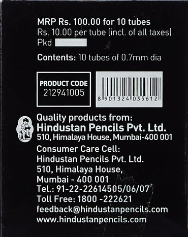 NATARAJ Lead Pointz 0.7mm 2BH Refill for Mechanical Pencils, Smooth Dark Lead, Break Resistant, Comfortable Grip for Writing, Everyday Writing Activities (Pack of 10)