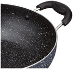 Solimo 6 Piece Non-Stick Cookware Set | Granite Finish | Induction Base | PFOA Free | HTR Exterior Coating | 25cm Tawa, 22 cm Kadai, 22cm Fry Pan, 1 Glass Lid & 2 Nylon Spatulas | Grey