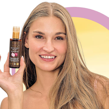 DR.RASHEL Onion Oil - Black Seed Onion Hair Oil With Comb Applicator - Controls Hair Fall - No Mineral Oil, Silicones & Paraben - 100 ml