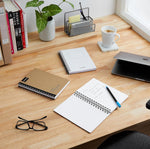 Solimo Notebooks, Spiral-Bound, Kraft Cover, Lightweight, Pleasing Designs (A5, 160 Pages, 100 GSM, Set of 3)