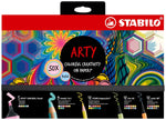 STABILO Art Creative Set Pastel - Pack of 50 - Highlighters, Multi-Talent Pens, Watercolour Colouring Pencils, Fineliner & Premium Felt Tip Pens