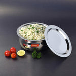 Sumeet Stainless Steel Belly Shape 3 Pc Tope/Cookware/Pot Set with Lid 380ML, 500ML, 780ML, (Silver)