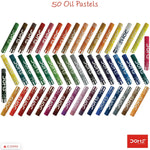DOMS 50 Shades Oil Pastel With Case|Smooth Color Intermixing For Better Effect|Bright&Intense Colors|Free Scrapping Tool|Non-Toxic&Safe For Childrens|Pack Of 1|Multicolor
