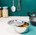 solimo Tri-Ply Stainless Steel Tope with Steel Lid (16 cm, 1.5 litres)