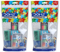Doms Champions Kit | Perfect Value Pack | Kit for School Essentials | Gifting Range for Kids | Combination of 6 Stationery Items | Pack of 2