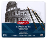 Derwent Graphic Full Set of Graphite Drawing Pencils, Drawing & Writing, Ideal For Sketching, Professional Quality - 34202 (Set of 24, 9B-9H)