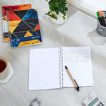 Metal Spiral Notebooks A5 Size 160 Sheet | High Bright Paper | Blank Pages | Thick Black Covers | Pack of 3 (Assorted Colours)