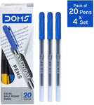 DOMS DF 0.6 GL. Blue Ink Ball Pen  (Pack of 80, Ink Color - Blue)