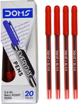 DOMS DF 0.6 GL Red Ink Ball Pen  (Pack of 80, Ink Color - Red)