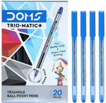 DOMS Fine Point Trio-Matic + Ball Point Pen Box Set | Lightweight, Smooth Writing Ball Pen  (Pack of 60, Ink Color - Blue)
