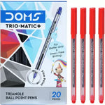 DOMS Trio-Matic + Red Ink Ball Pen  (Pack of 100, Ink Color - Red)