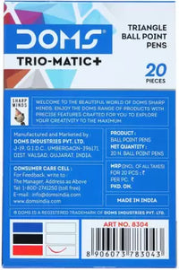 DOMS Trio-Matic + Red Ink Ball Pen  (Pack of 100, Ink Color - Red)