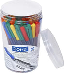 DOMS Everyday Direct Fluid Ball Pen  (Pack of 50, Ink Color - Blue, Black, Red)