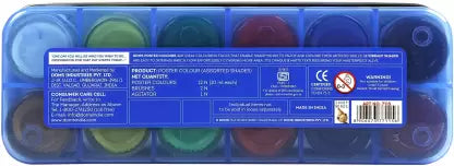 DOMS Poster Colours 12 Shades  (Set of 12, Multicolor)