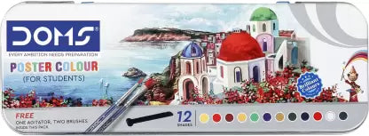 DOMS Poster Colours 12 Shades  (Set of 12, Multicolor)