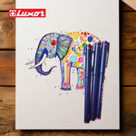 LUXOR Finewriter 05 Assorted Colors Fineliner Pen  (Pack of 10, Ink Color - Beige)