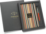 PARKER Pin Stripe Diary Combo with Jotter Standard | Chrome Trim |Orange Body Color| Ball Pen  (Pack of 2, Ink Color - Blue)