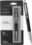 PARKER Vector Standard Stainless Steel, Chrome Trim Ball Pen  (Ink Color - Blue)