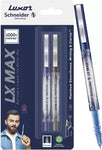Luxor Schneider LX MAX | Cone Tip | 0.5 mm | 1000+ Meters Writing Length | German Technology Roller Ball Pen  (Pack of 2, Ink Color - Multicolor)