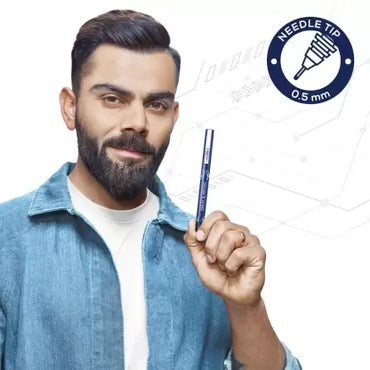 Luxor Schneider LX MAX | Needle Tip | 0.5 mm | 1000+ Meters Writing Length | German Technology Roller Ball Pen  (Pack of 4, Ink Color - Blue)
