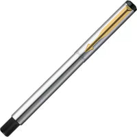 PARKER Vector Stainless Steel, Gold Trim Roller Ball Pen  (Ink Color - Blue)