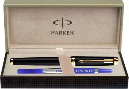 PARKER Ambient Laque Black Gold Trim Roller Ball Pen