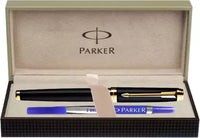PARKER Ambient Laque Black Gold Trim Roller Ball Pen